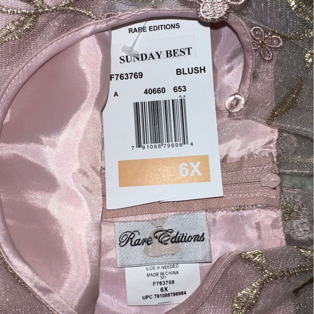 Rare Editions Sunday Best Blush Sequin Dress 6X Father-Daughter Flower Girl - Picture 4 of 6